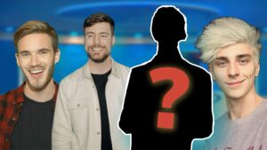 Видеоблогеры крупным планом, среди которых PewDiePie, MrBeast, Влад А4